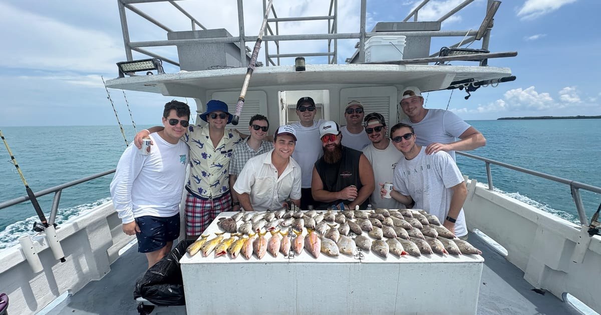 Fishing group with their catch on deck with Gulfstream Fishing