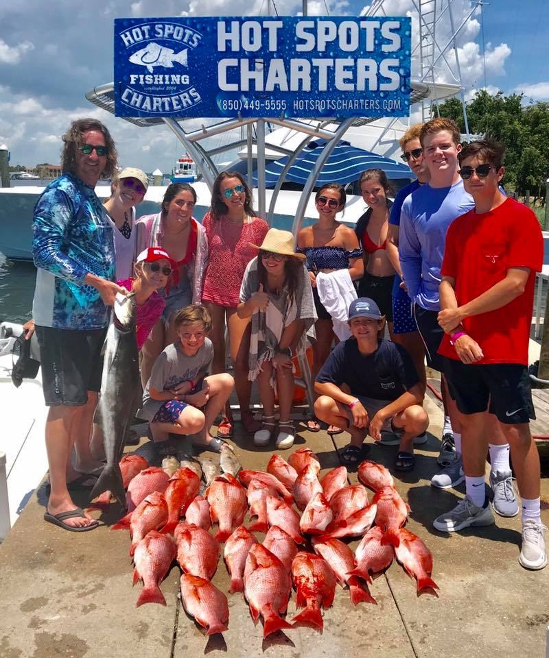 Fishing group with a dockside catch