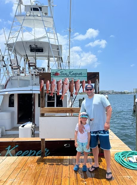 Catch displayed at the dock