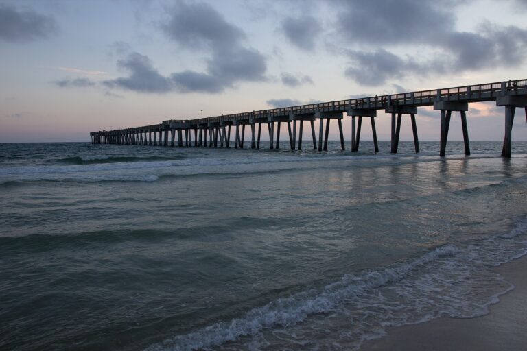 A fishing pier reaching into the Gulf at Panama City Beach in 2012