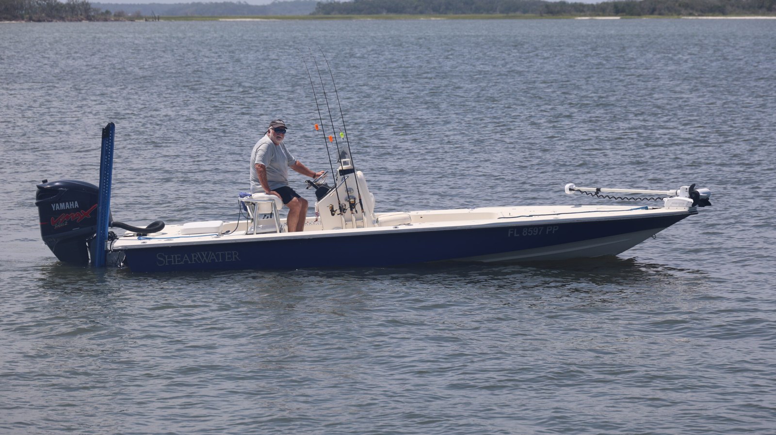 Amelia Island Charters flats boat on calm coastal water