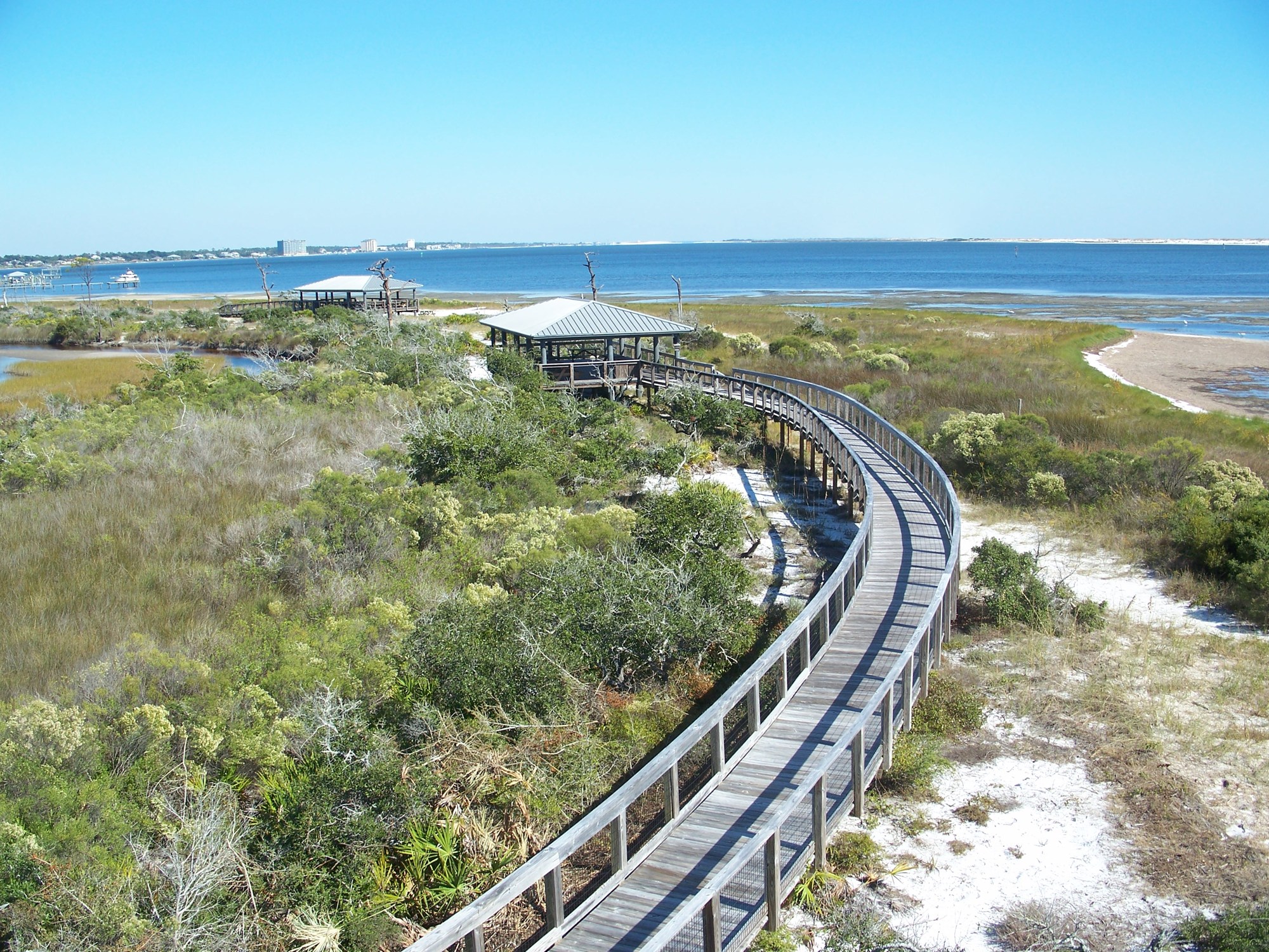 Boardwalk through coastal dunes at Big Lagoon State Park