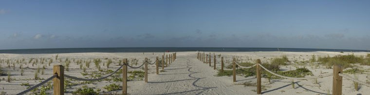 Roped beach path across dunes at Bowman's Beach Park