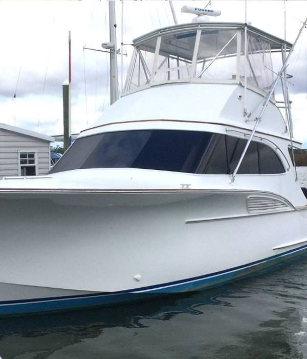 Championship Offshore sportfishing boat at the dock