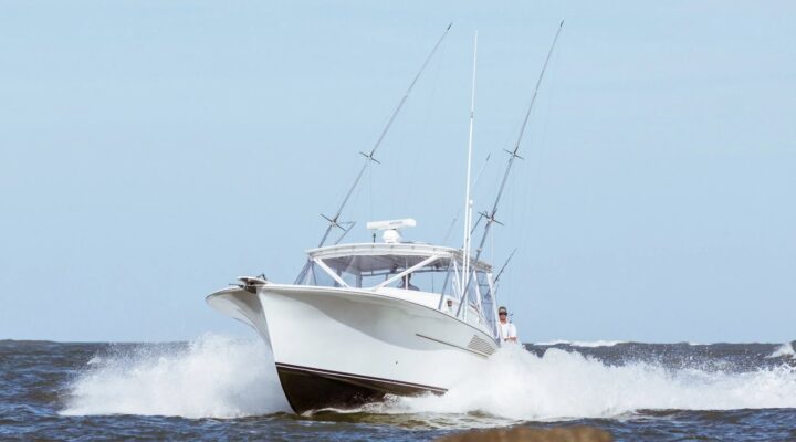 Drop Down sportfishing boat cruising off St Augustine