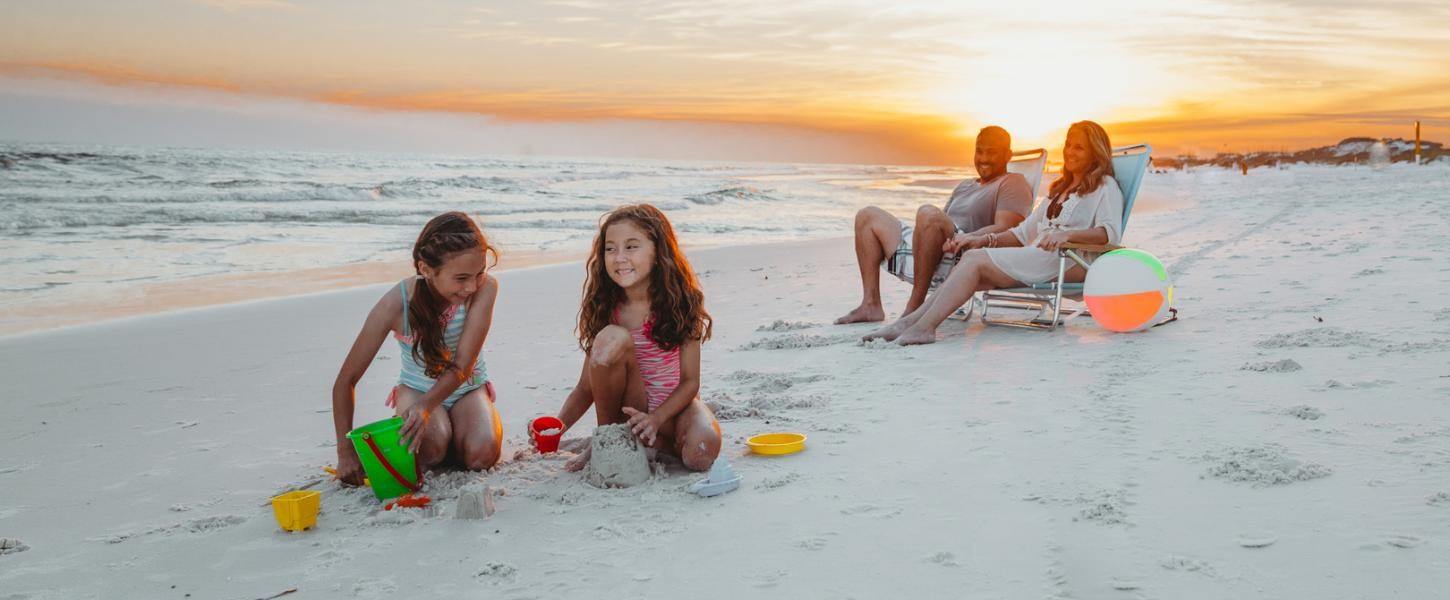 Family enjoying the Gulf beach at Grayton Beach State Park