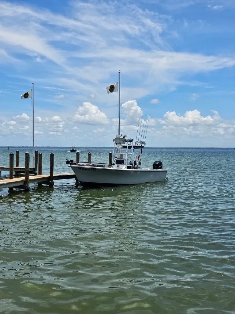 iFish charter boat tied beside the dock