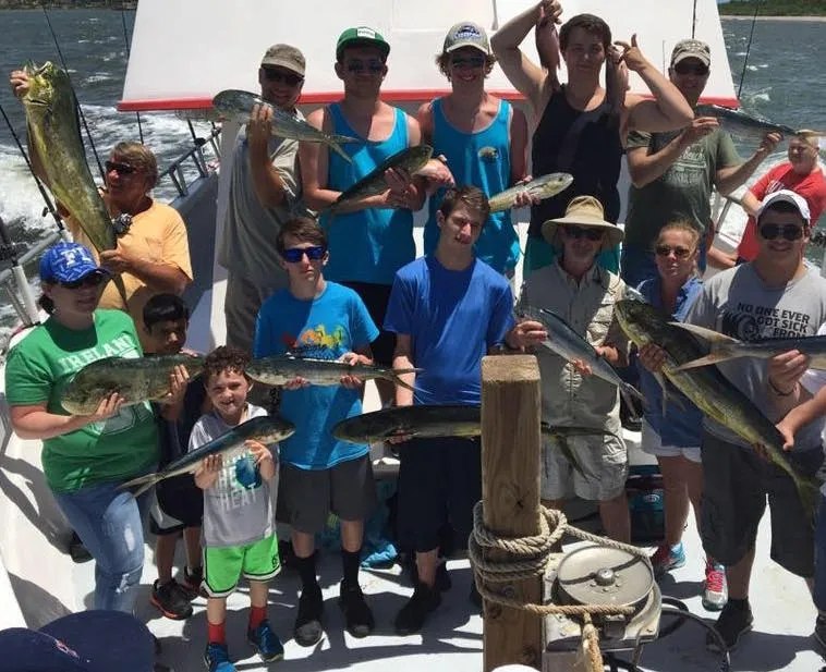 Lady Stuart anglers displaying their catch at the dock