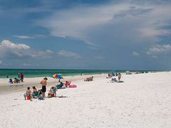Visitors and Gulf shoreline at Opal Beach