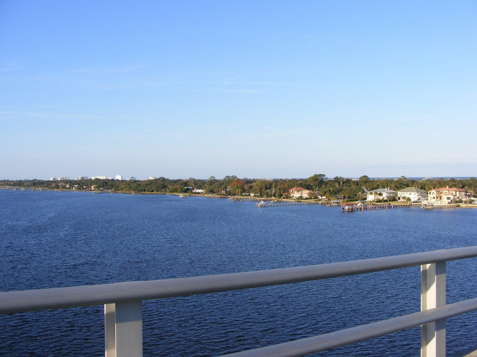 View across the Halifax River toward Ormond-by-the-Sea shoreline