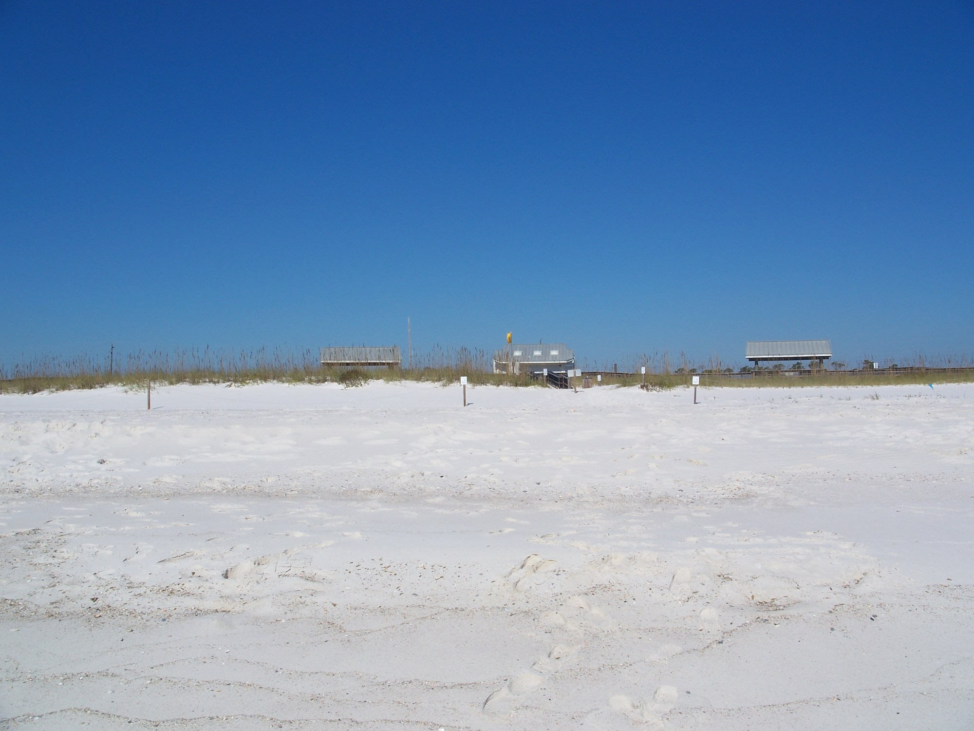 Sandy beach looking north at Perdido Key State Park
