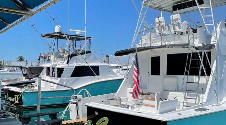 Sea Cross charter boats at the dock