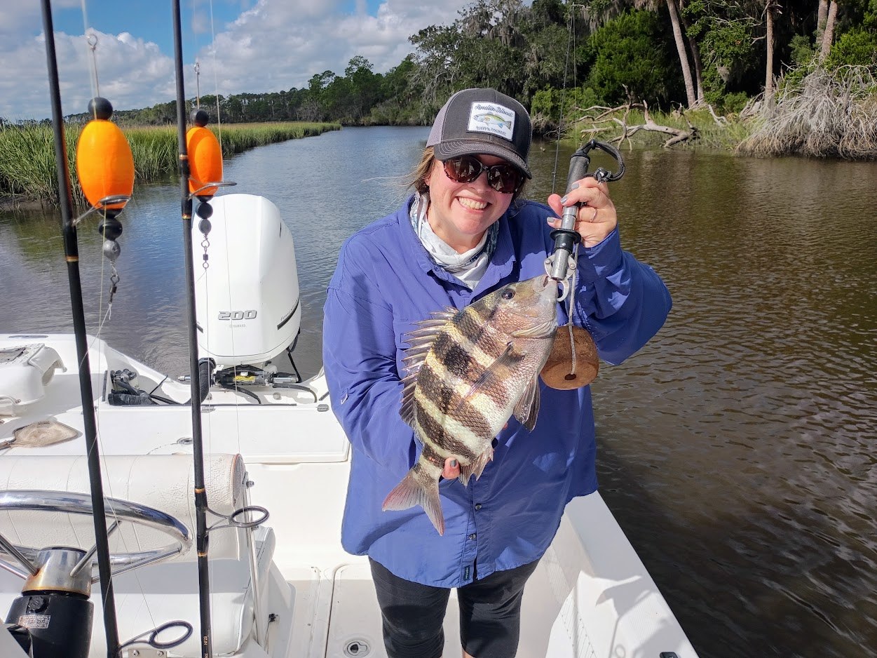 Sheepshead caught aboard The Anglers Mark