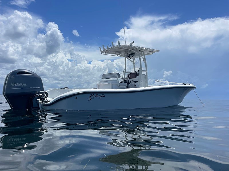 Southern Salt Yellowfin fishing boat floating offshore