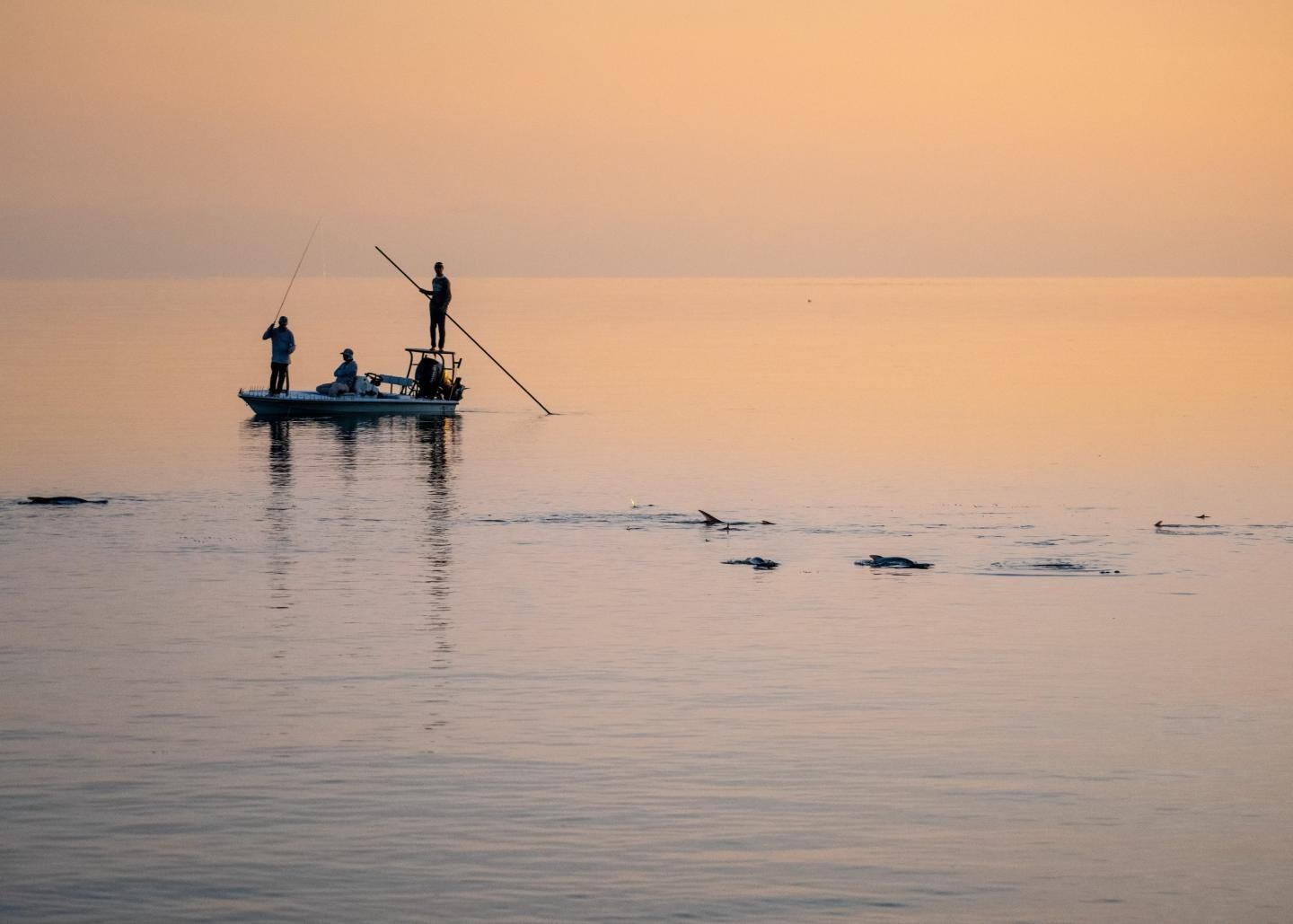 Lower Keys flats fishing boat at sunrise, shown for regional context