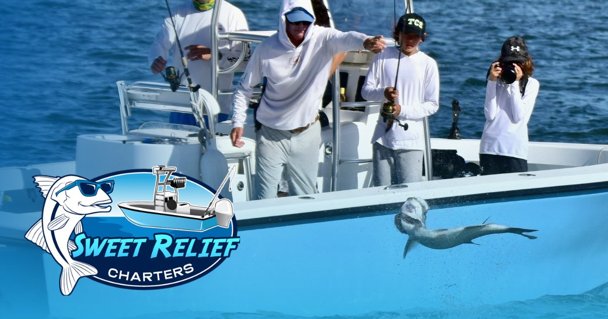 Sweet Relief Charters anglers fishing beside the center console