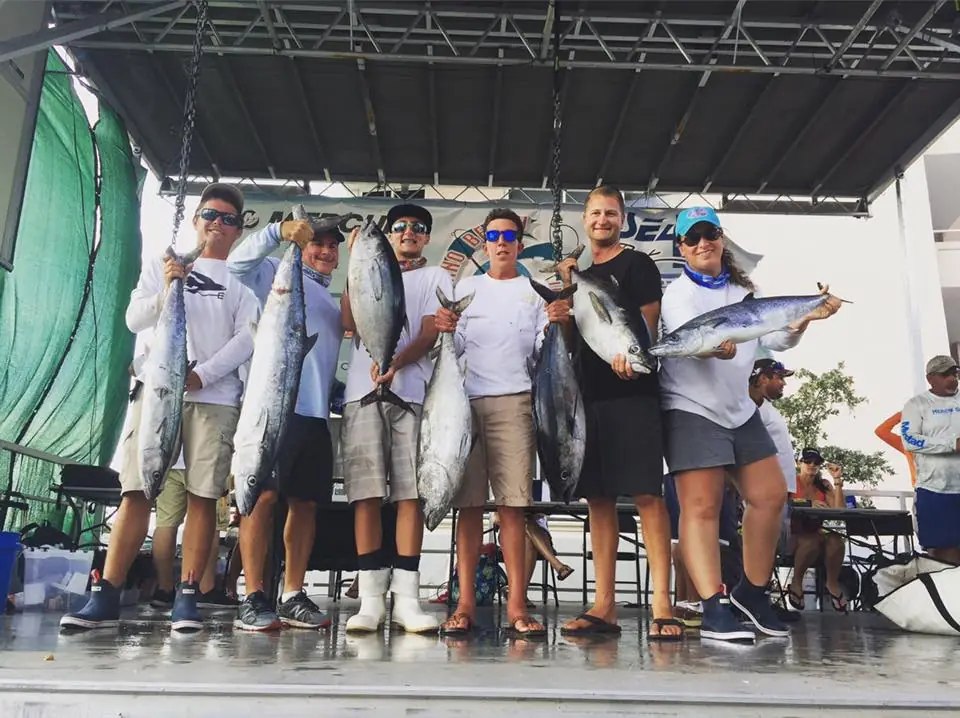 The Bite Charters guests displaying their dockside catch