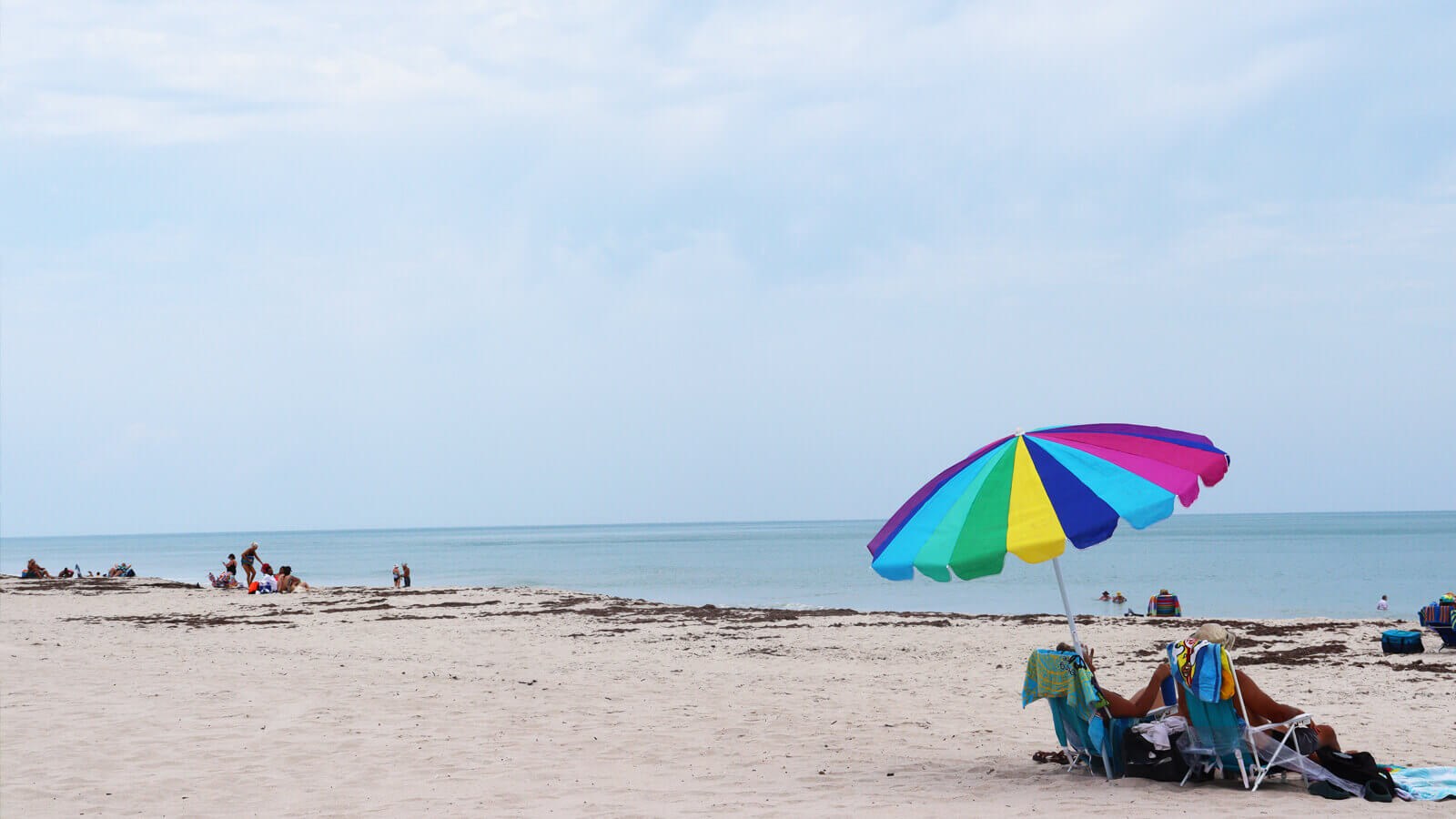 Colorful umbrella beside the Atlantic at South Beach Park in Vero Beach